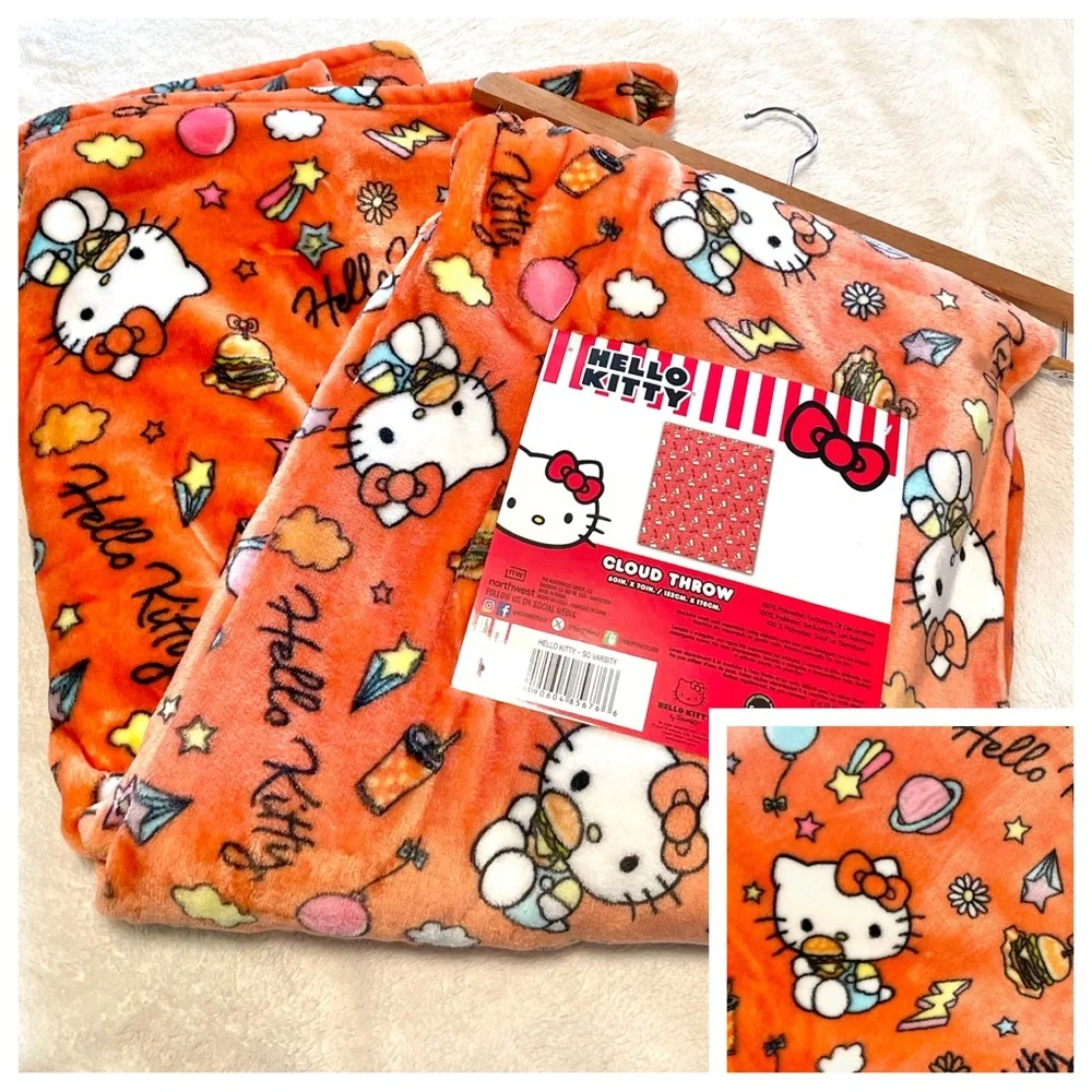 NWT Hello Kitty Plush Throw Blanket